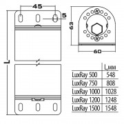 Промышленный светильник LuxRay 500 12Вт CRI80 4000K КСС:C110