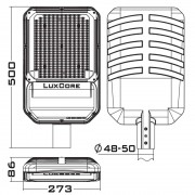 Уличный светильник LuxYard-M 100Вт CRI70 4000K КСС:WA