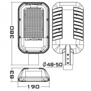 Уличный светильник LuxYard-S 30Вт CRI80 5000K КСС:WA