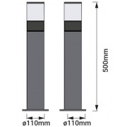 SMART BT MODERN LANTERN 50CM RGB W 2X1 LEDV