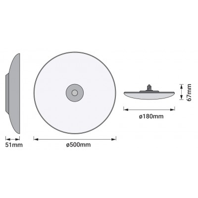 Светодиодный управляемый светильник SMART BT TIBEA-C 500MM E27 TW 2X1 LEDV Светодиодный управляемый светильник SMART BT TIBEA-C 500MM E27 TW 2X1 LEDV