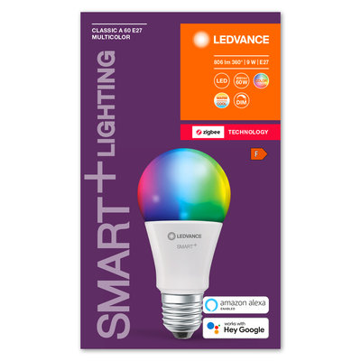 Светодиодная лампа Smart+ZB Classic Multicolour 60 10W E27 Светодиодная лампа Smart+ZB Classic Multicolour 60 10W E27