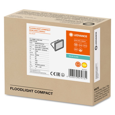 Прожектор FL COMP V 20W 830 SYM 100 WT Прожектор FL COMP V 20W 830 SYM 100 WT