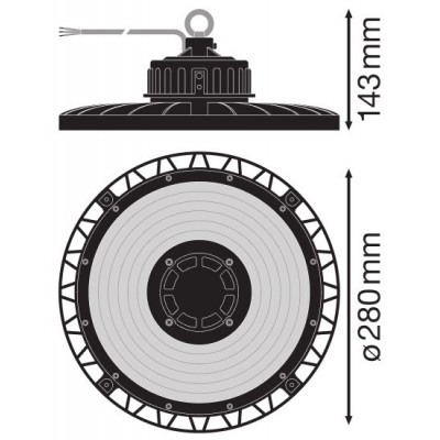 Промышленный светодиодный светильник HB g3 93W/6500K 70DEG IP65 LEDV Промышленный светодиодный светильник HB g3 93W/6500K 70DEG IP65 LEDV