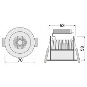 SP LED DK FIX 7W/3000K 230V IP44 LEDV