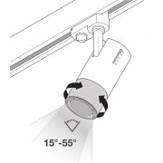 Трековый светильник TRACK Spot ZOOM DIM D85 25 W 3000 K 97R BK